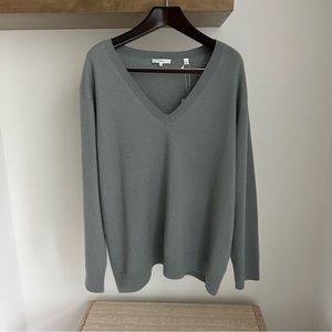 Vince Womens Sweater Plus XXL 2XL Gray Cashmere V Neck $295